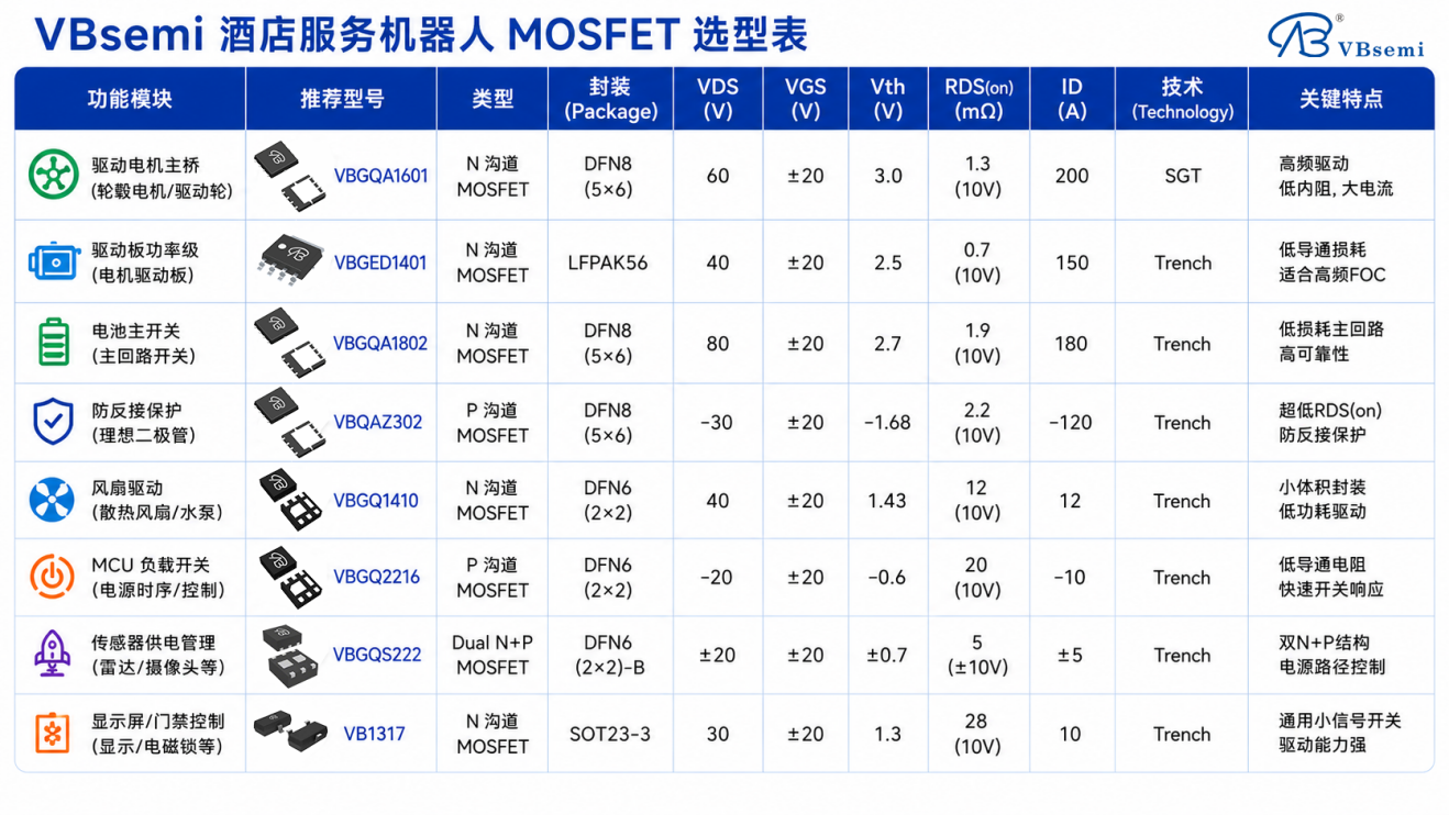 VB-VBsemi酒店服务机器人MOSFET整体解决方案-2