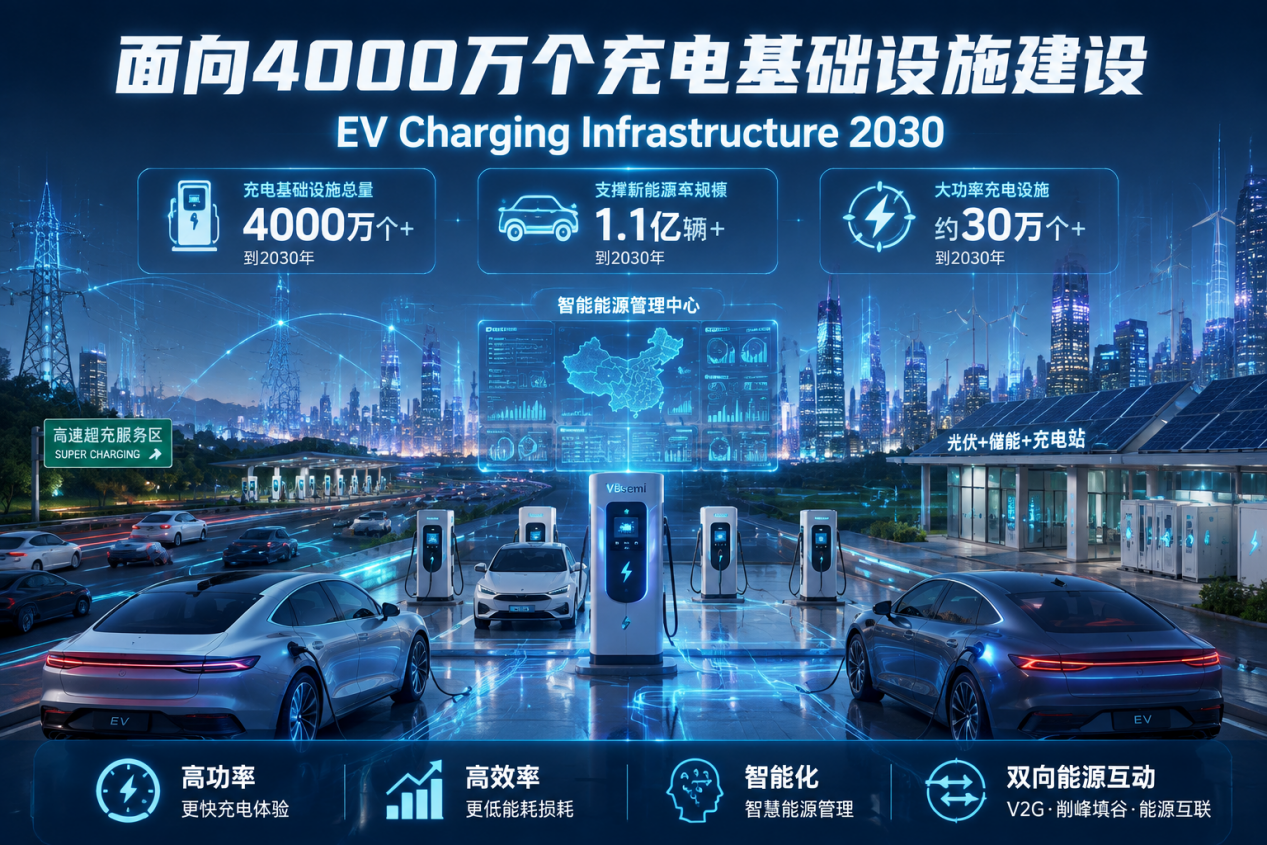 VBsemi推出充电桩全功率器件方案 助力充电网络升级