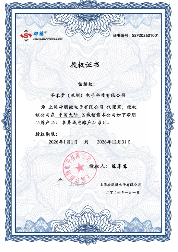 Siproin(上海矽朋)授权证书