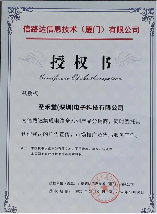 XINLUDA(信路达)授权证书